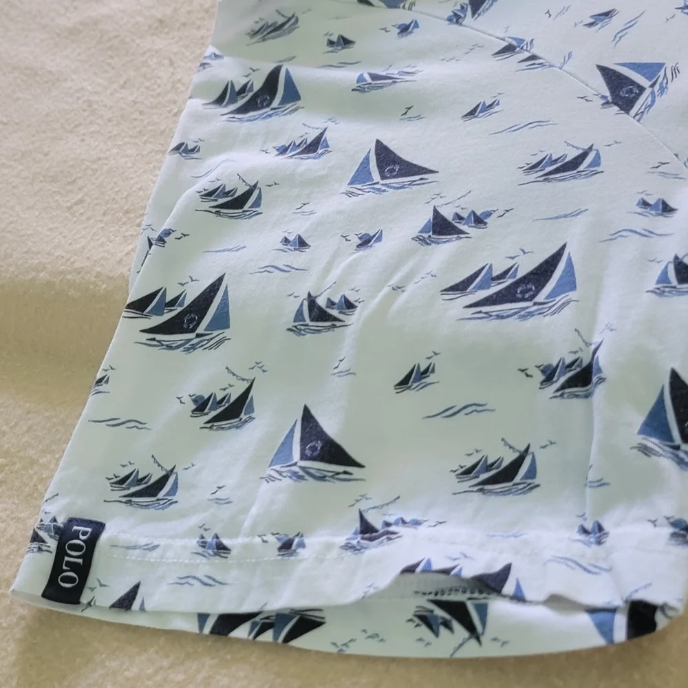 Polo Ralph Lauren Golf Sailboat Print polo shirt XXL Made‎ In PERU